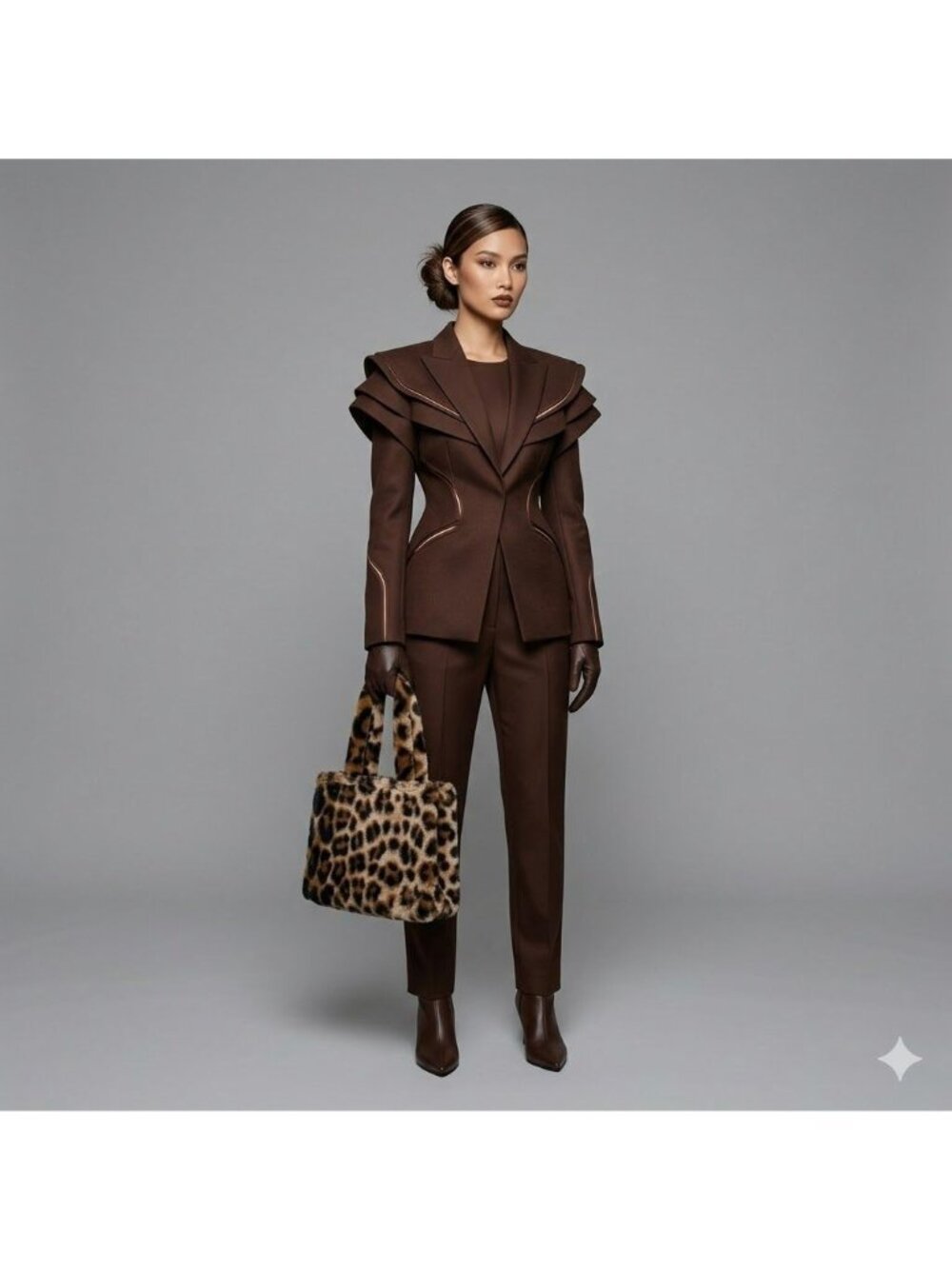 Leopard Print Faux Fur Tote Bag - Soft & Stylish Handbag For Everyday Use - Picture 11 of 11